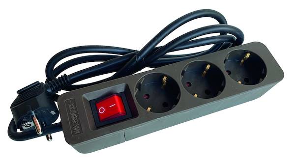 PTSDS3b Tischsteckdose 3f m. Schalter br