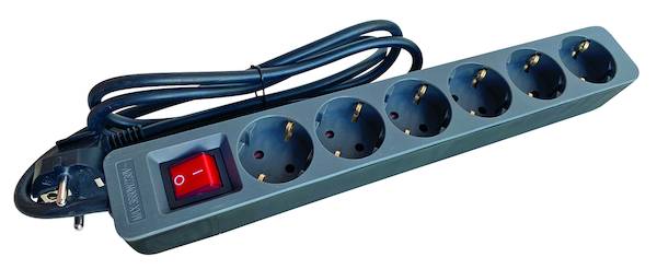 PTSDS6grsw Tischsteckdose 6f m. Schalter