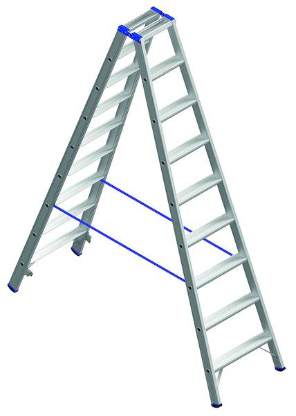 PASSLG29 AluStufenstehleiter gebörd. 2x9