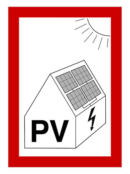 PWZPV1 Brandschutzzeich. PV-Anlage Folie