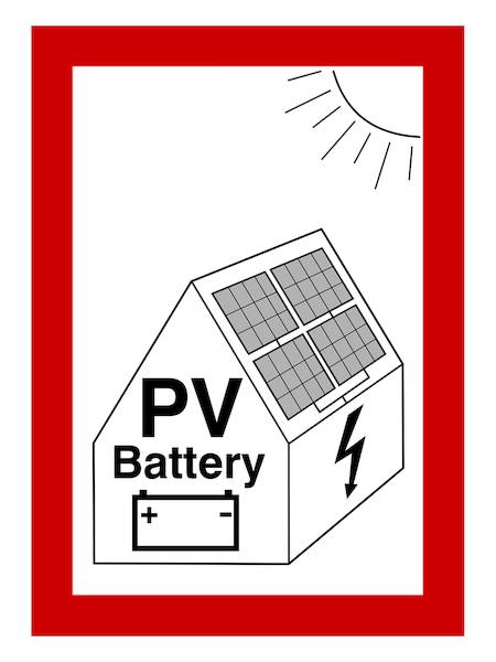 PWZPV2 Brandschutzzeich. PV-Anlage Batt.