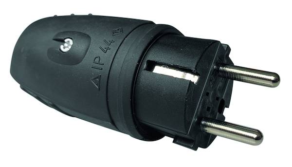 PROTEC.class Gummistecker PGSS44 schwarz IP44 16A