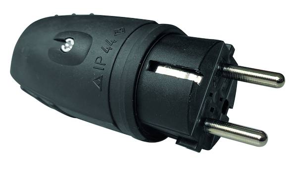 PROTEC.class Gummistecker PGSS44 schwarz IP44 16A