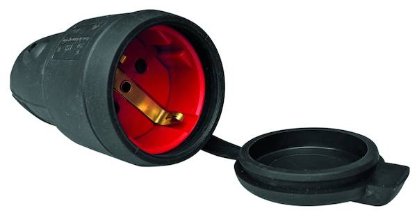 PGKS44 Gummikupplung schwarz IP44 16A