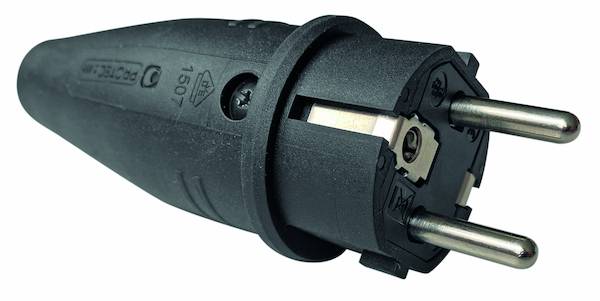 PROTEC.class Gummistecker schwarz IP44 TPE