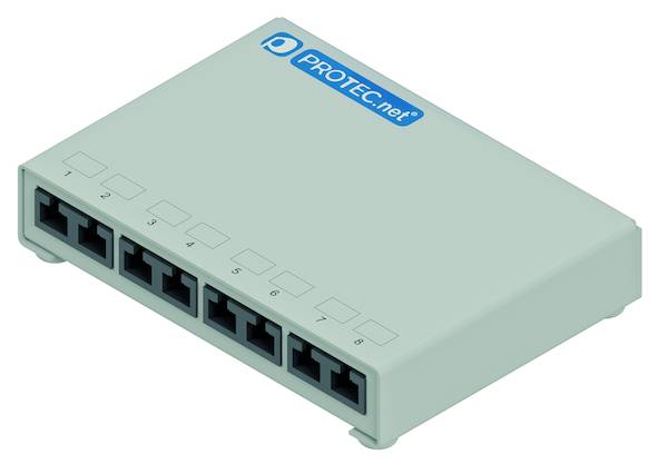 PNMP6AG LSA Mini Panel Cat6a 8-fach grau