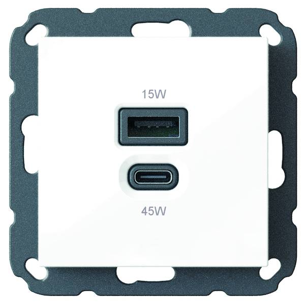 PROTEC.class Steckdose PUSBL15/45 USB-C/A 15/45W