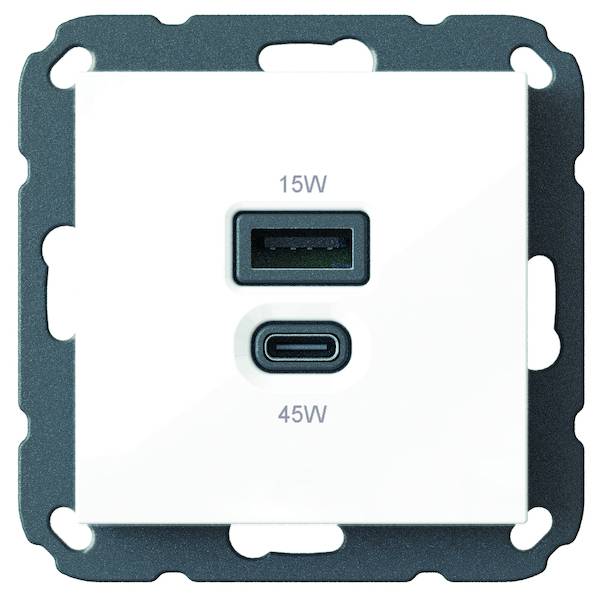 PROTEC.class Steckdose PUSBL15/45 USB-C/A 15/45W
