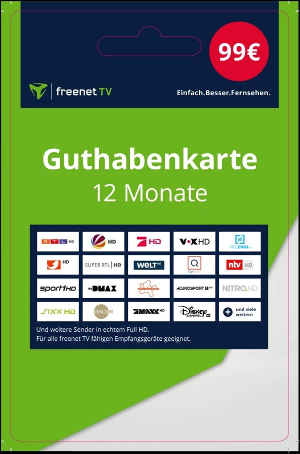 freenet TV Voucher 12Monate