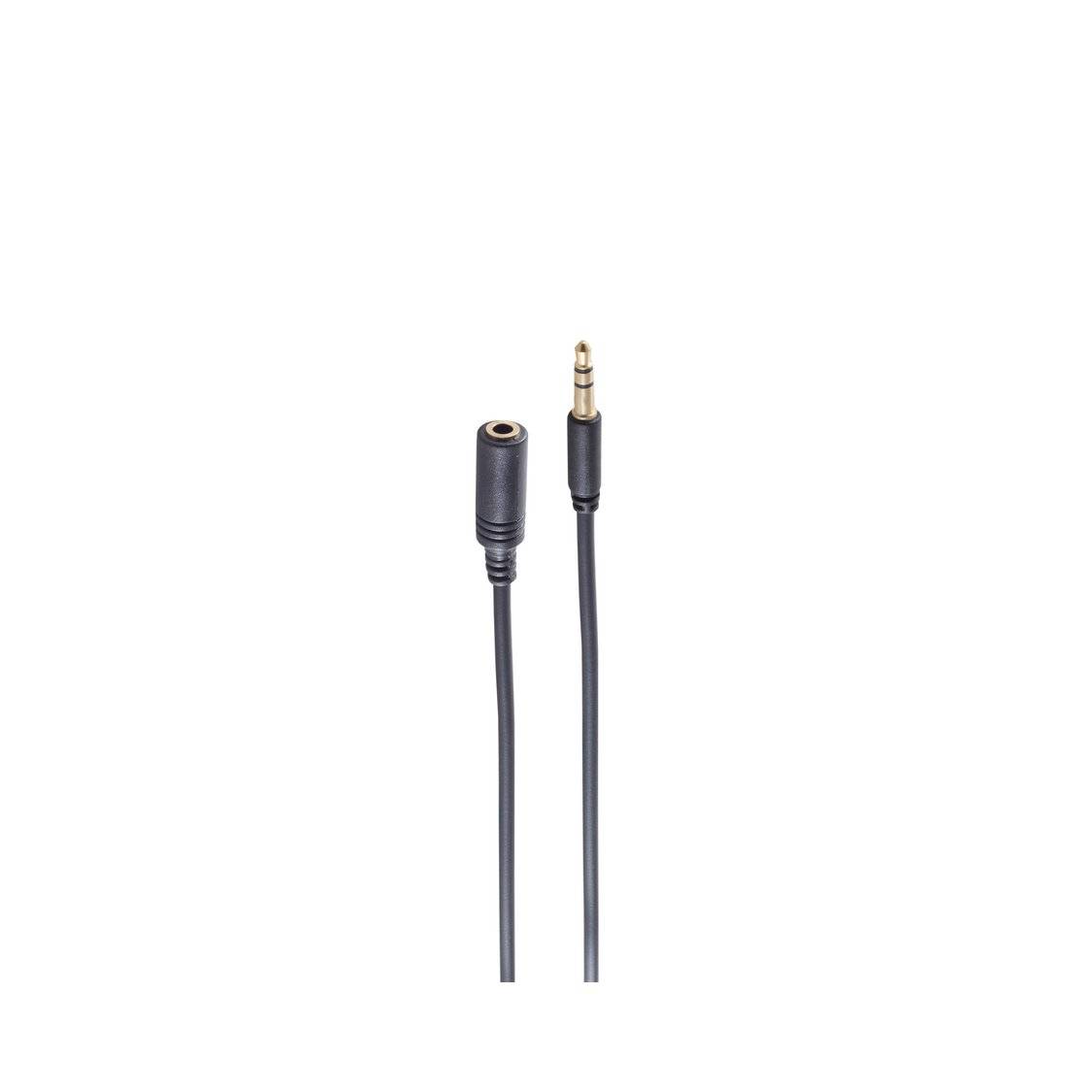 3,5mm Mini-St. - 3,5mm Mini-Buchse Rund sw 1,5m