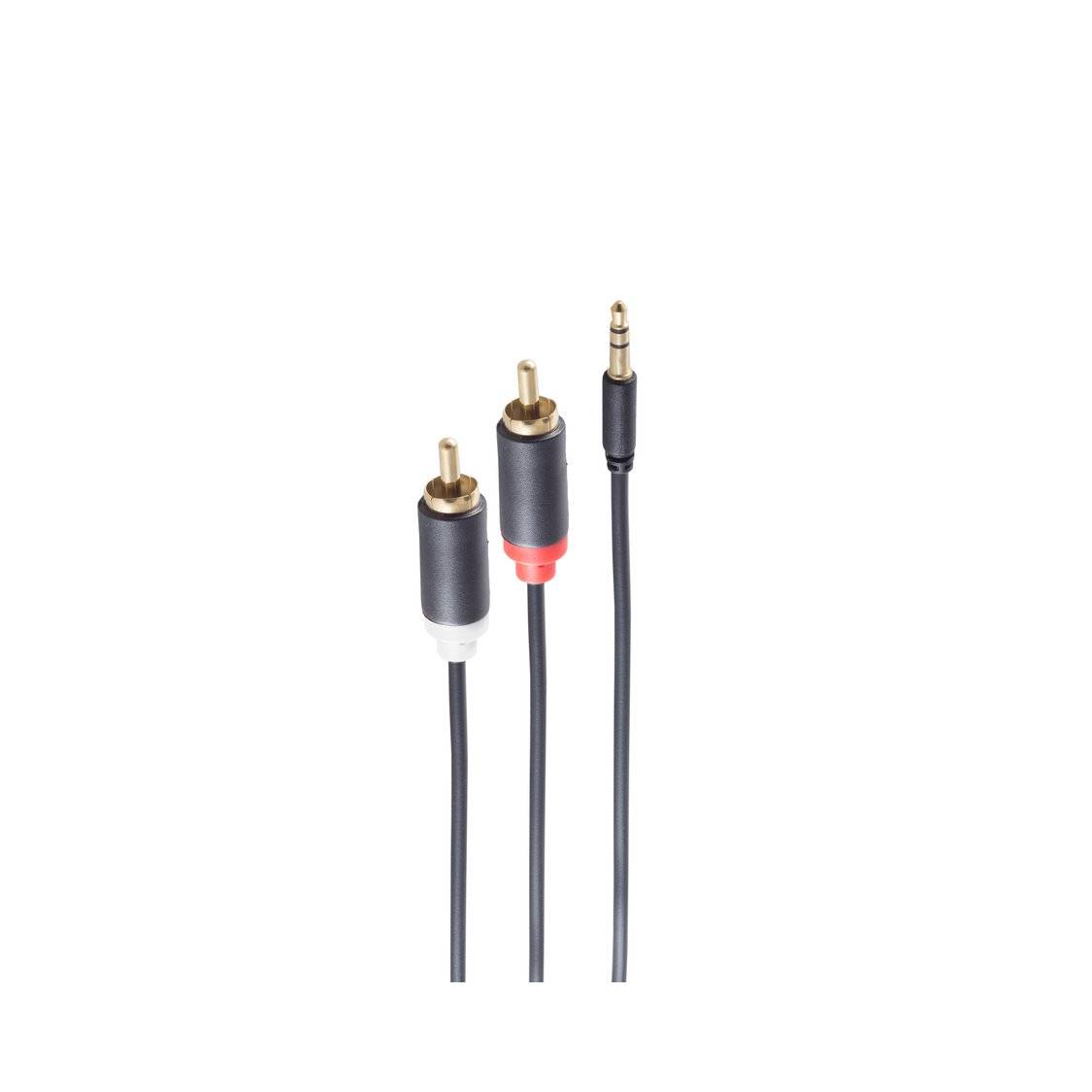 3,5mm Mini-St. - 2x Cinchstecker Rund sw, 1,5m