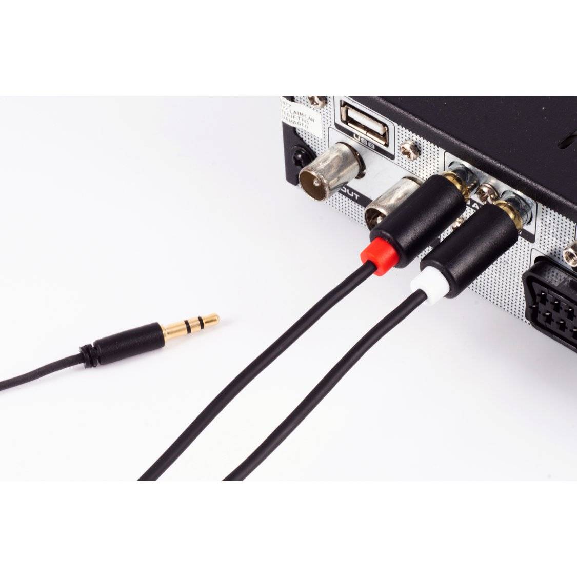 3,5mm Mini-St. - 2x Cinchstecker Rund sw, 1,5m