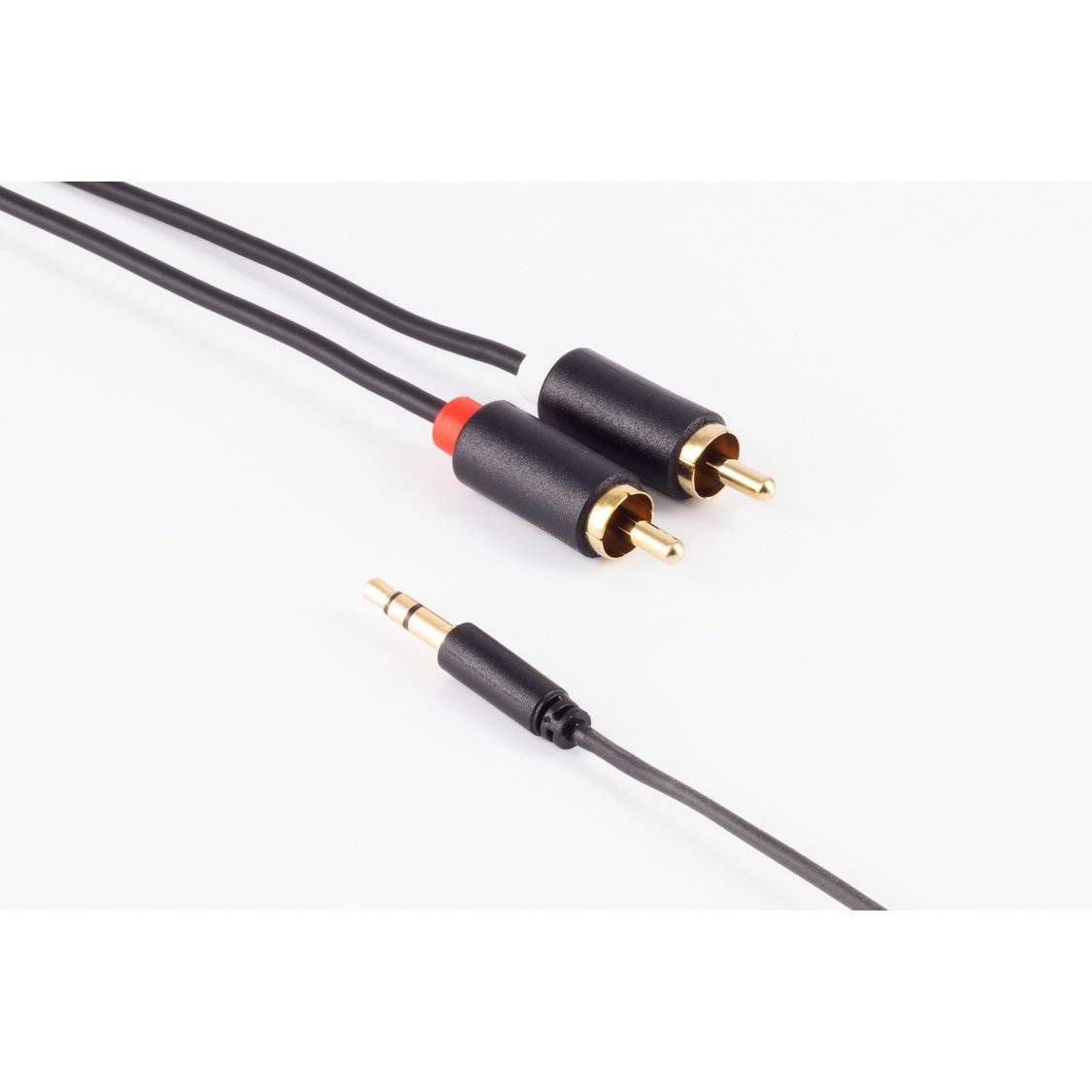 3,5mm Mini-St. - 2x Cinchstecker Rund sw, 1,5m