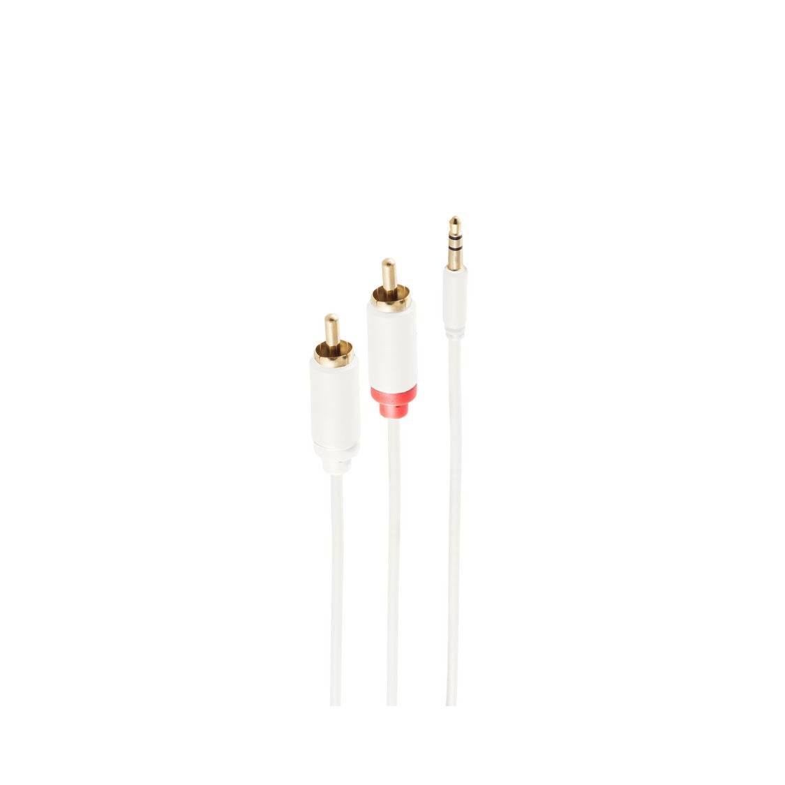 3,5mm Mini-St. - 2x Cinchstecker Rund ws, 1,5m