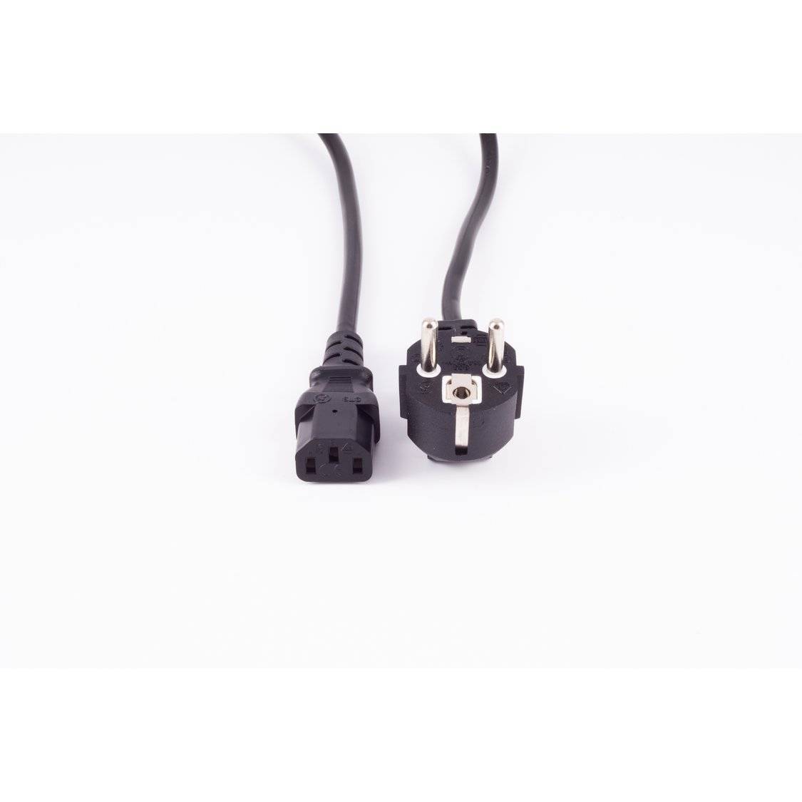 Schutzkontakt 90°/Kaltgerätebuchse CEE7/7-C13 1,8m