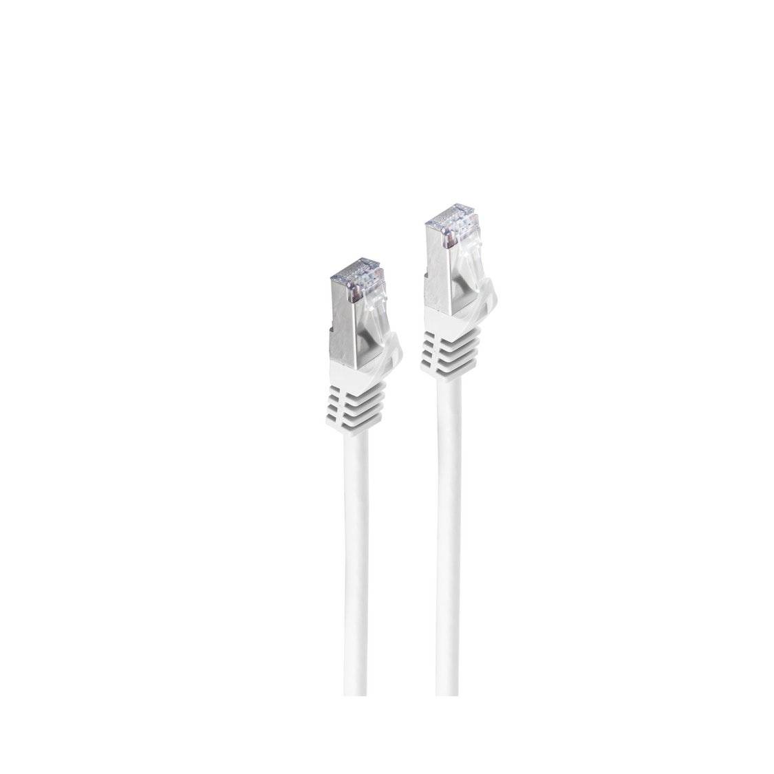 RJ45 Patchkabel m. CAT 7 Rohkabel PIMF weiß 10m