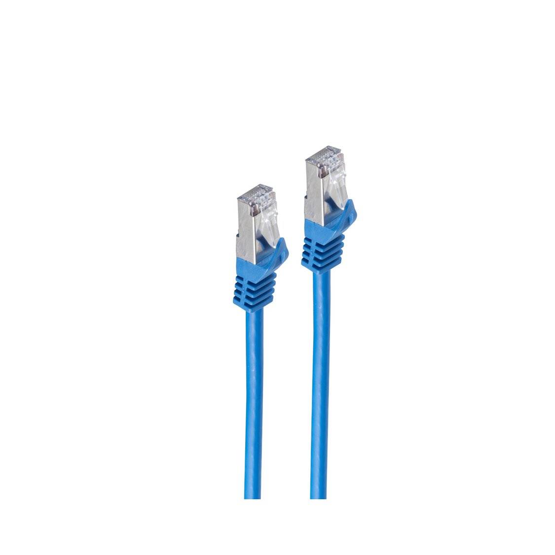RJ45 Patchkabel m. CAT 7 Rohkabel PIMF blau 20m