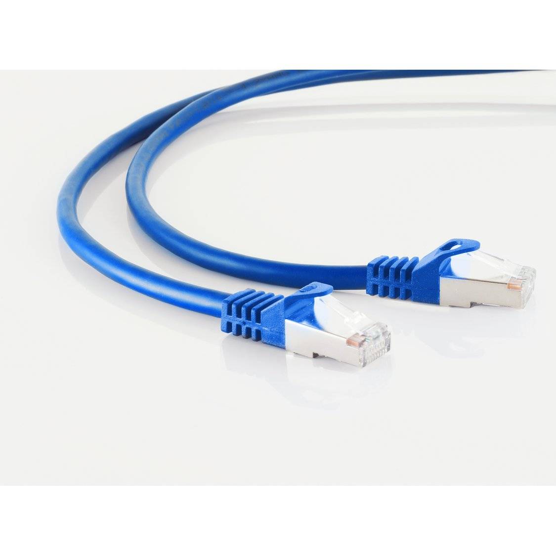 RJ45 Patchkabel m. CAT 7 Rohkabel PIMF blau 1.5m