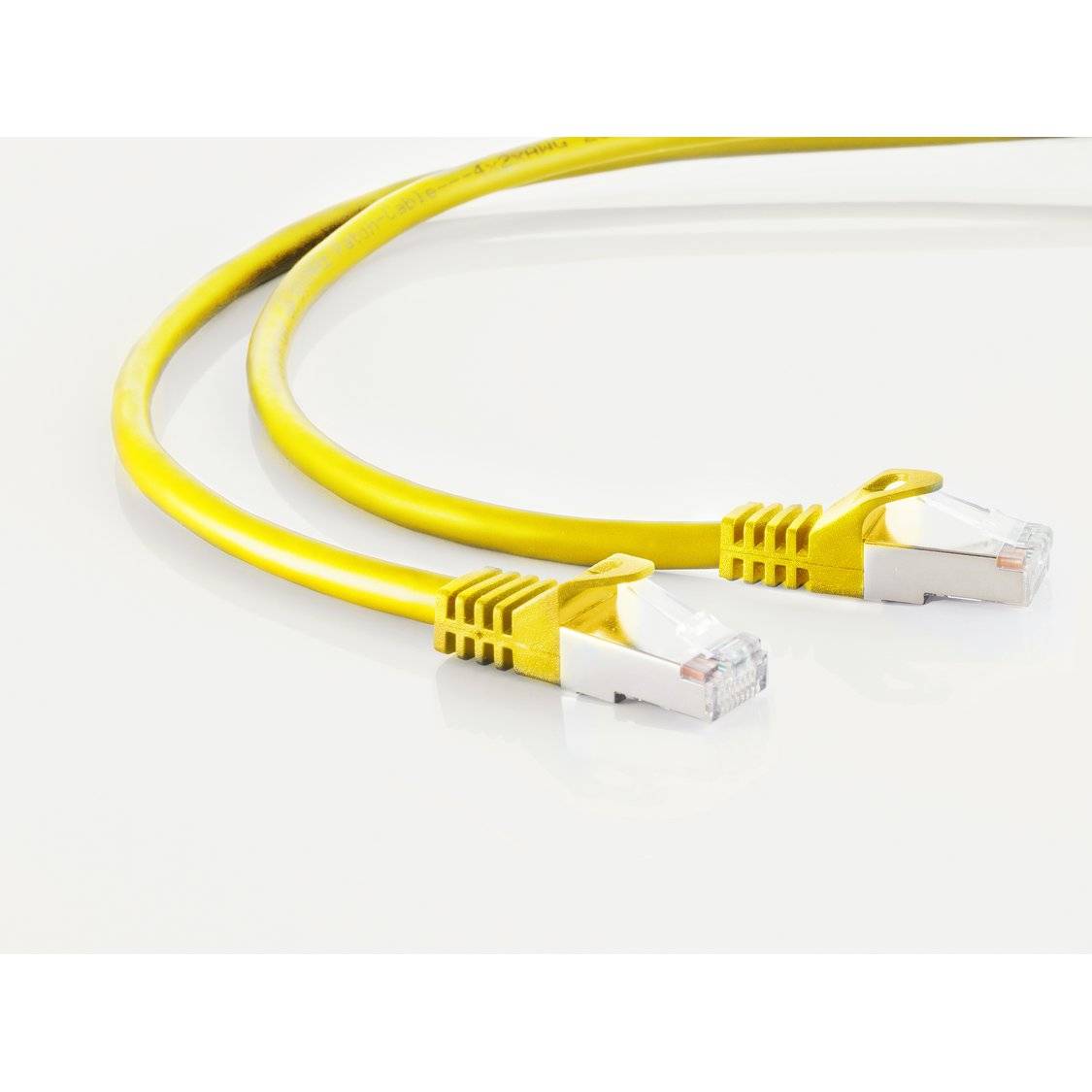 RJ45 Patchkabel m. CAT 7 Rohkabel PIMF gelb 10m