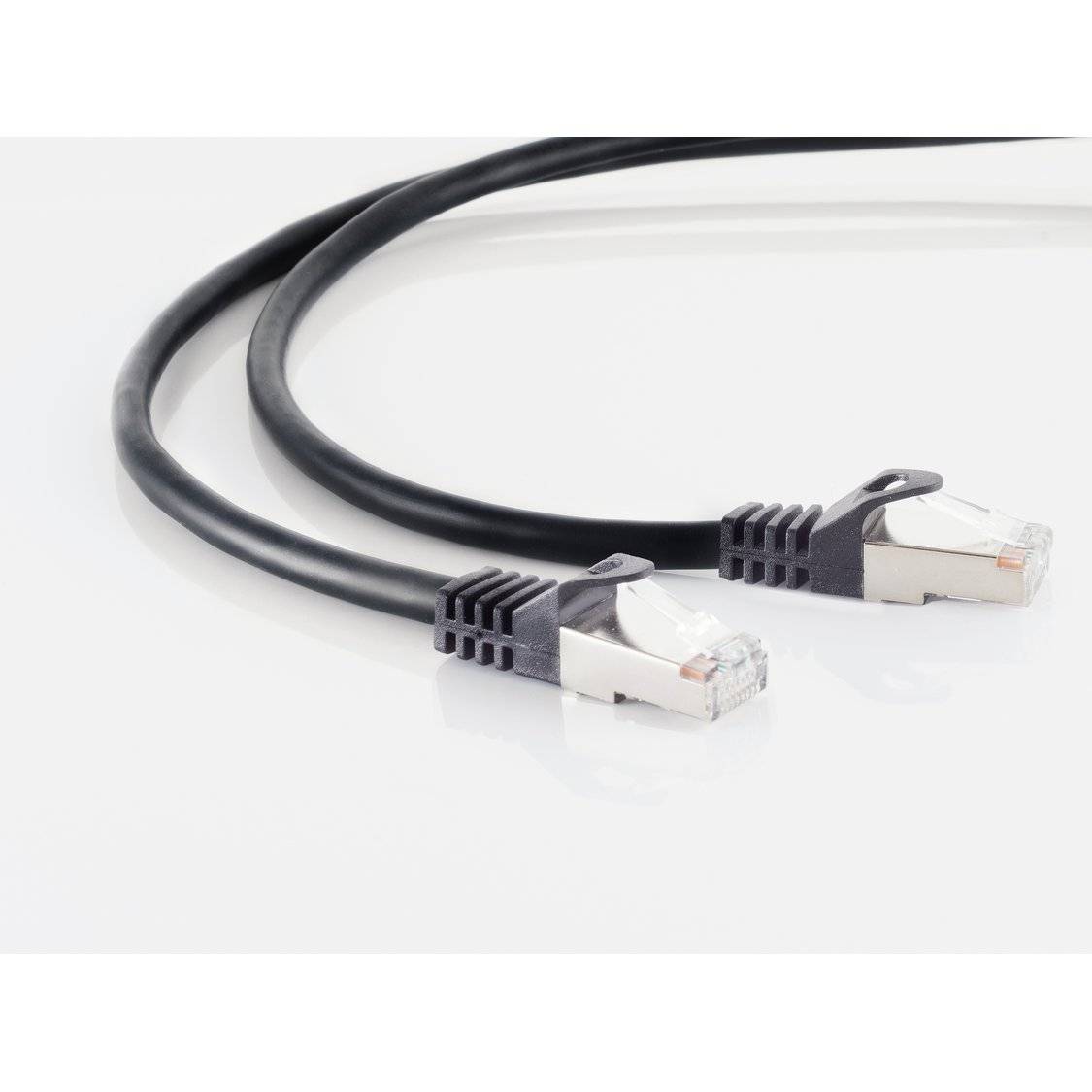 RJ45 Patchkabel m. CAT 7 Rohkabel PIMF schw 10m