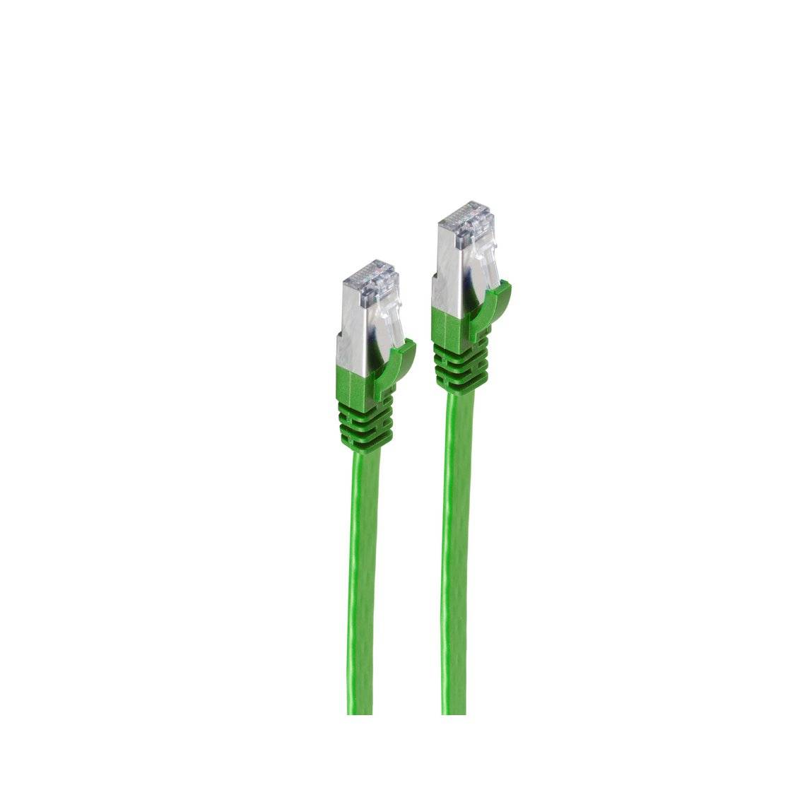 RJ45 Flachkabel m. CAT 7 Rohkabel slim grün 7,5m