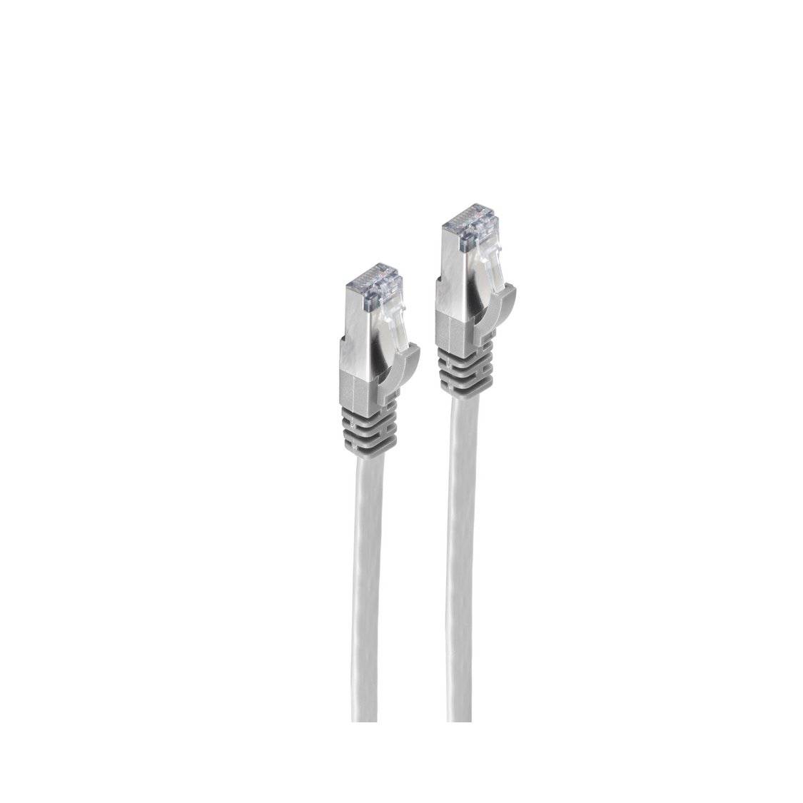RJ45 Flachkabel m. CAT 7 Rohkabel slim 0,25m