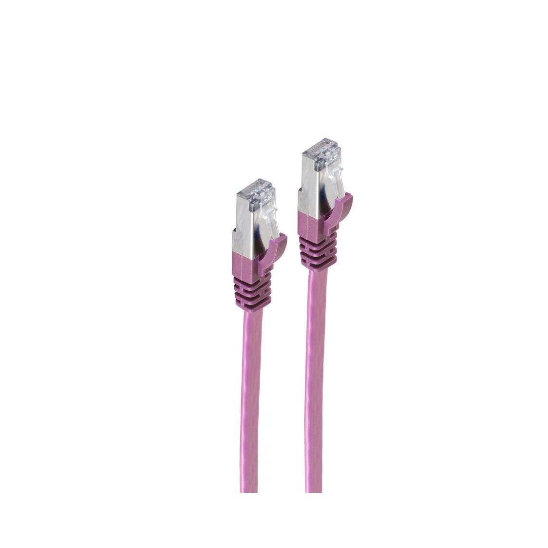 RJ45 Flachkabel m. CAT 7 Rohkabel slim violett 10m