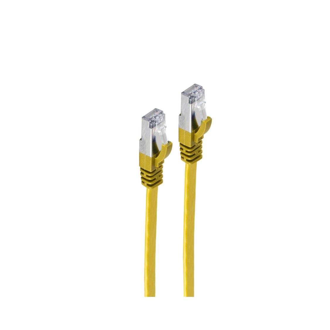 RJ45 Flachkabel m. CAT 7 Rohkabel slim gelb 15m
