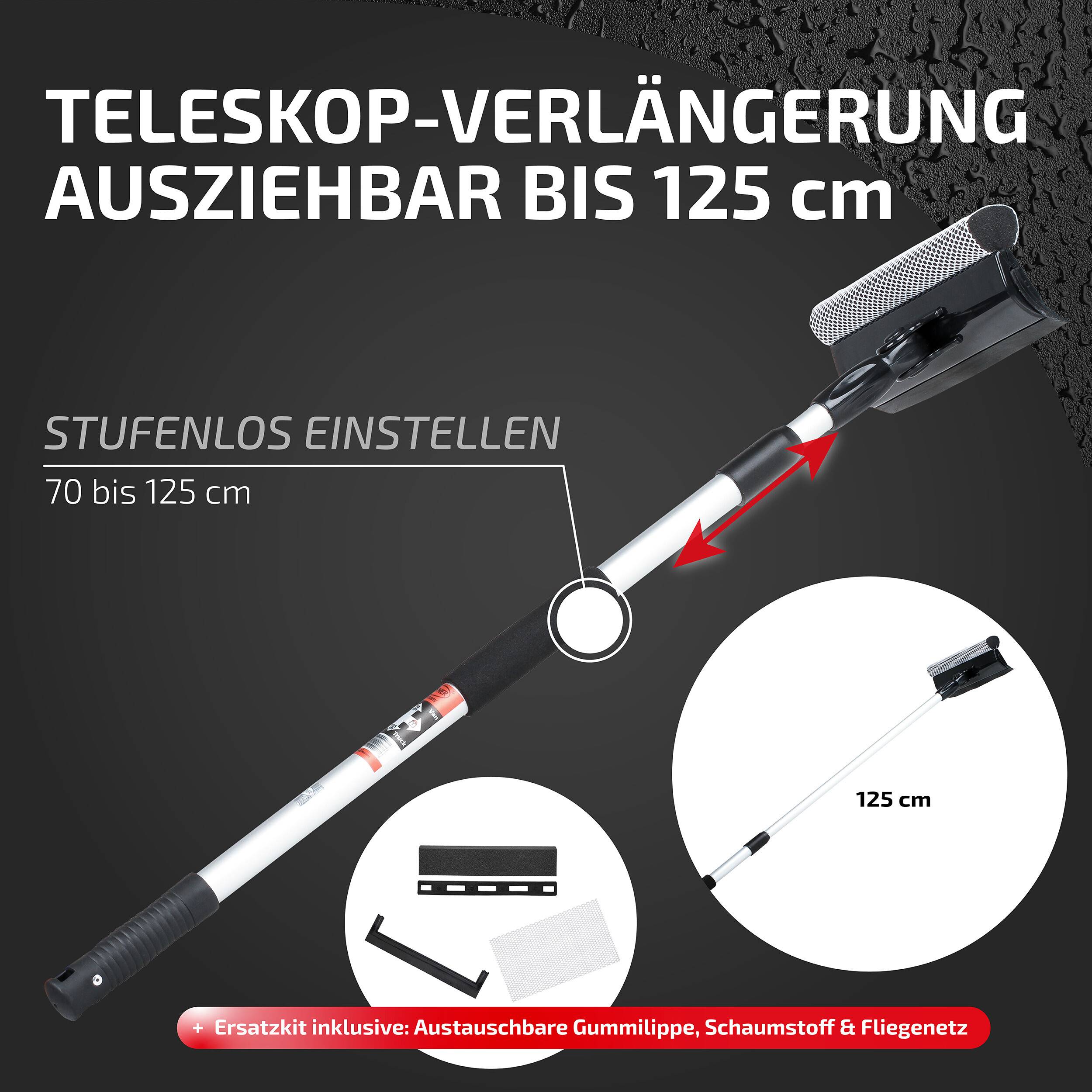 HEYNER® Scheibenreiniger Set I XXL Fensterwischer mit Teleskopgriff + Ersatzkit I Auto Fensterwischer &