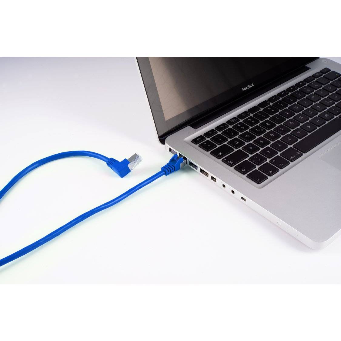 Patchkabel cat6 S/FTP PIMF Winkel-gerade blau 0,25