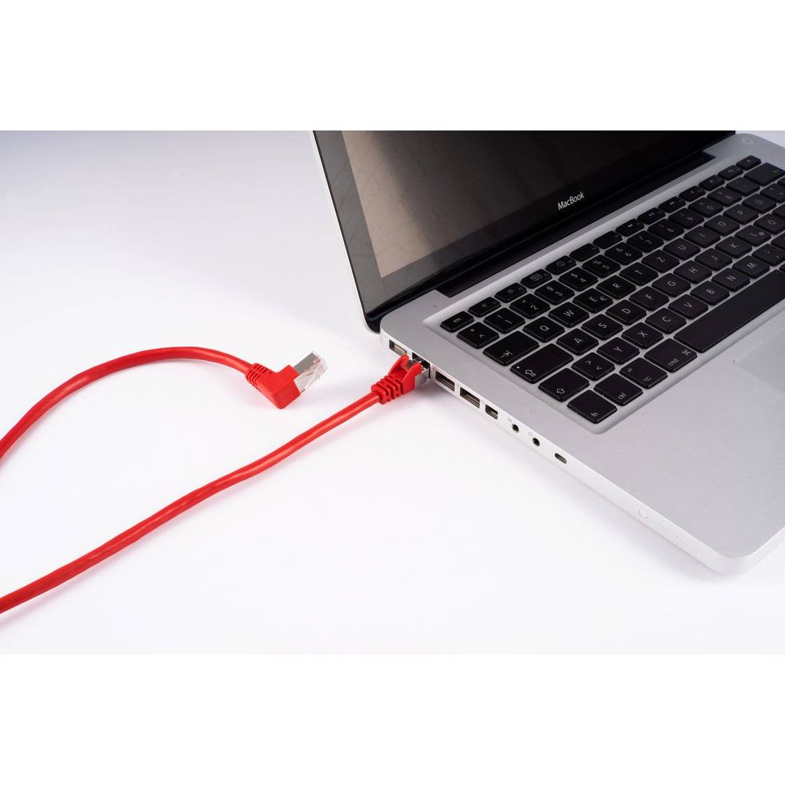 Patchkabel cat 6 S/FTP PIMF Winkel-gerade rot 3m