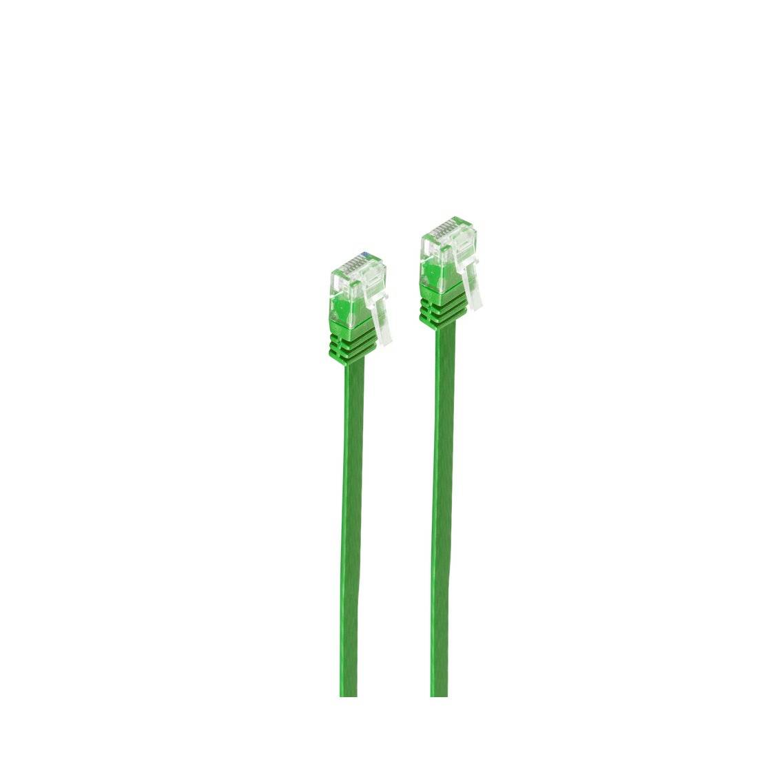 Patchkabel-Flachkabel U/UTP cat. 6 slim grün 7,5m
