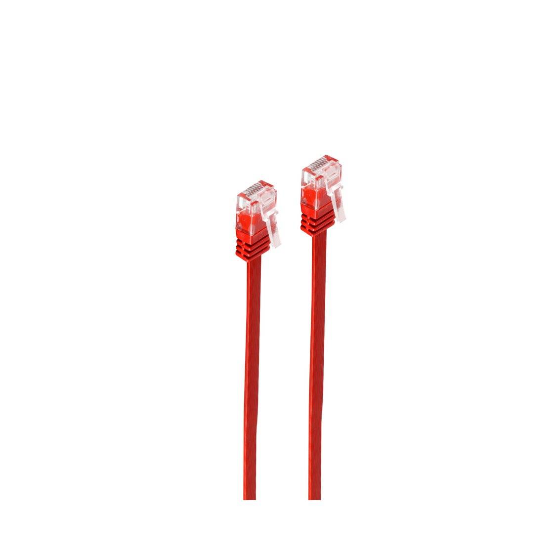 Patchkabel-Flachkabel U/UTP cat. 6 slim rot 0,25m