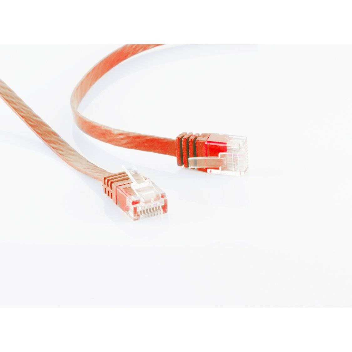Patchkabel-Flachkabel U/UTP cat. 6 slim rot 0,25m