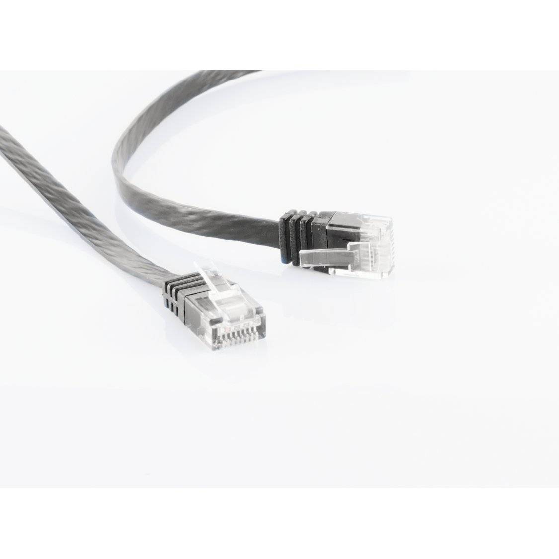 Patchkabel-Flachkabel U/UTP cat. 6 slim sw 5m