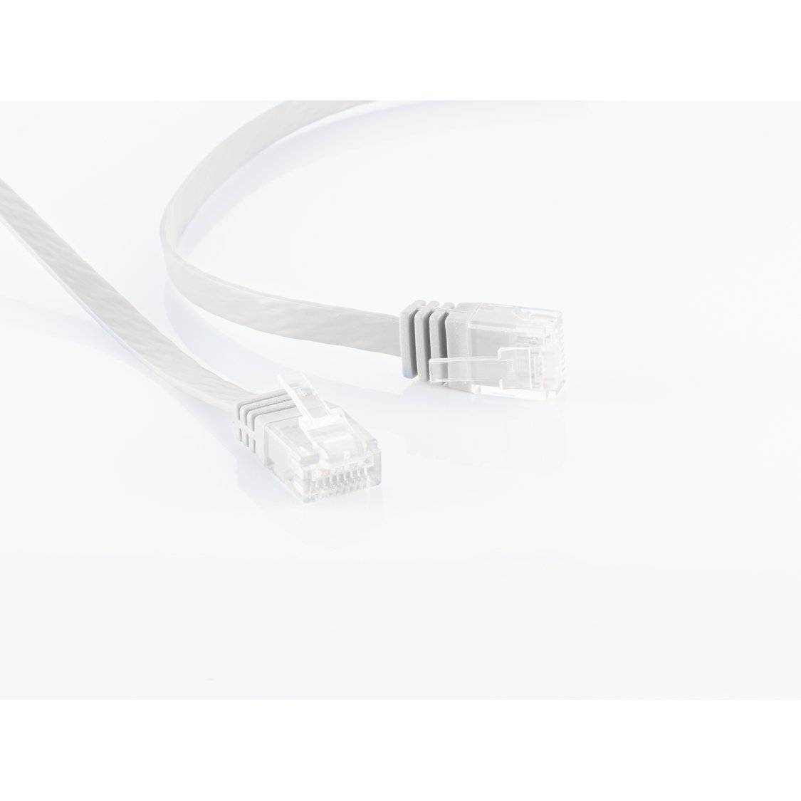 Patchkabel-Flachkabel U/UTP cat. 6 slim weiß 15m