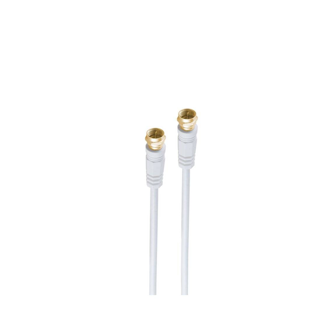 F-Stecker - F-Stecker verg. Ferrit, weiß, 1,5m