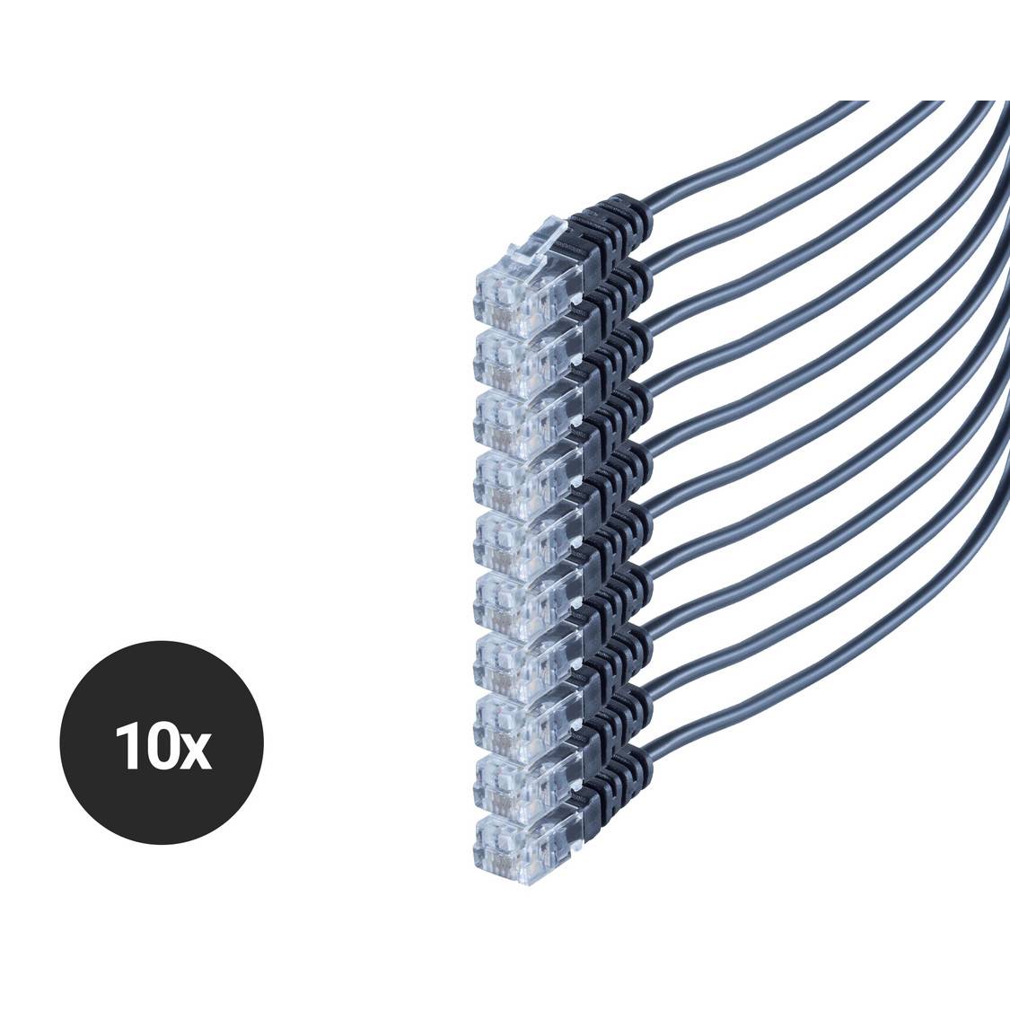 Telefon/-Westernkabel, Rund RJ11 Kupfer VE10, 1m
