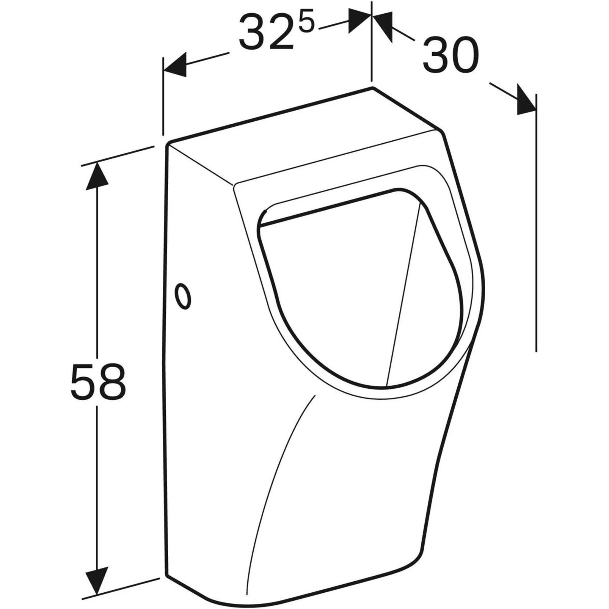 Geberit Absaug-Urinal Renova Plan Zulauf und Abgang hinten Standard weiß