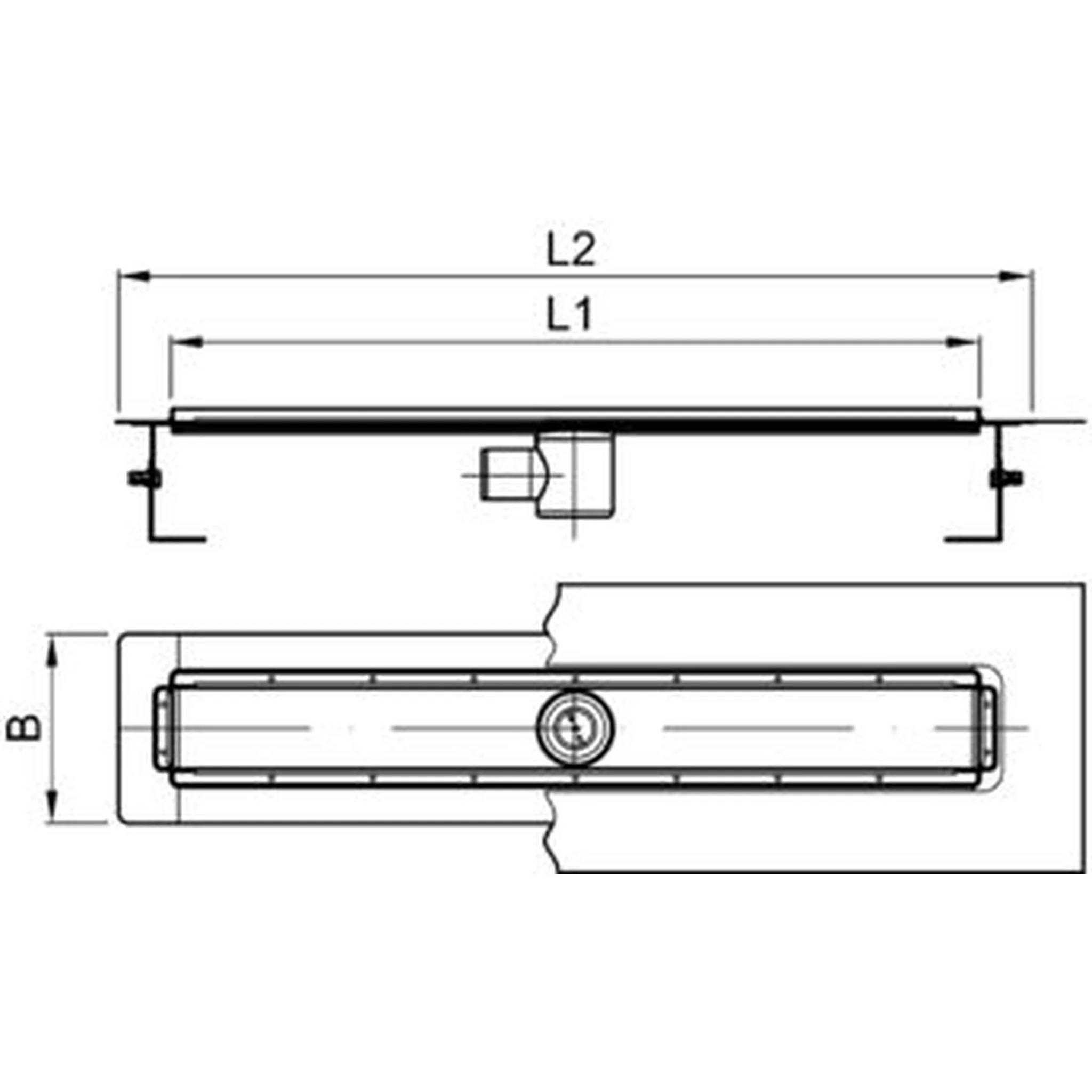Aerocompact Showerdrain E+ Rinnenk.o.Hochzug 900mm Rostl.1004 mm Gesamtl.GV 50 mm, 1 Stk.