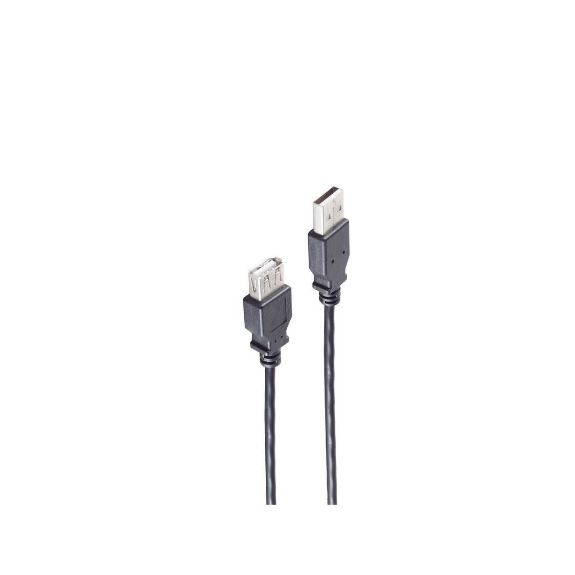 USB High Speed 2.0 Verlängerung, A Stecker auf A Buchse, USB 2.0, schwarz, 3,0m