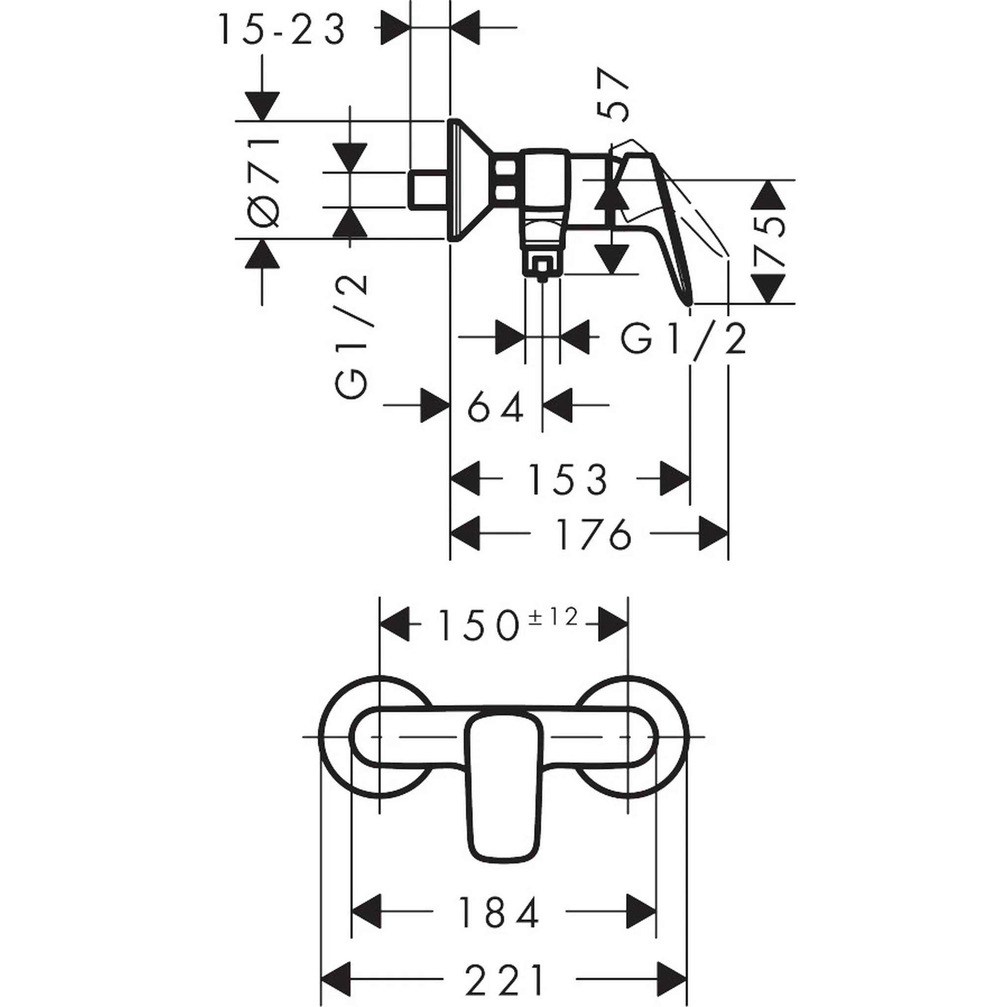 hansgrohe Logis Brausemischer chrom, 1 Stk.