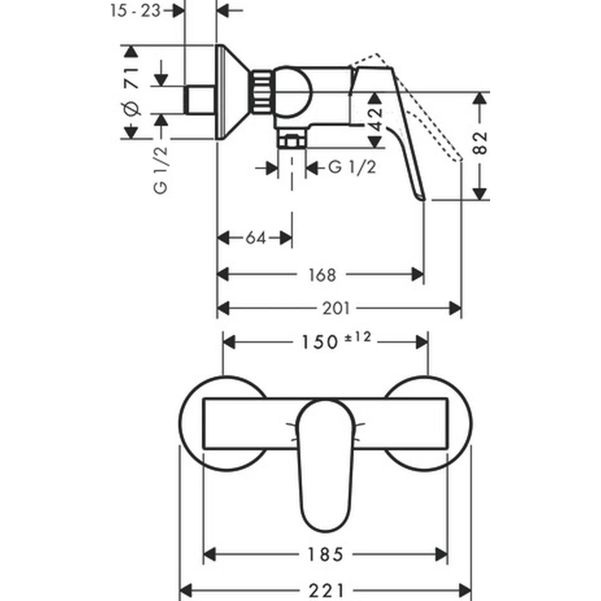 hansgrohe Focus Einhebel-Brausemischer Aufputz, DN15 chrom, 1 Stk.