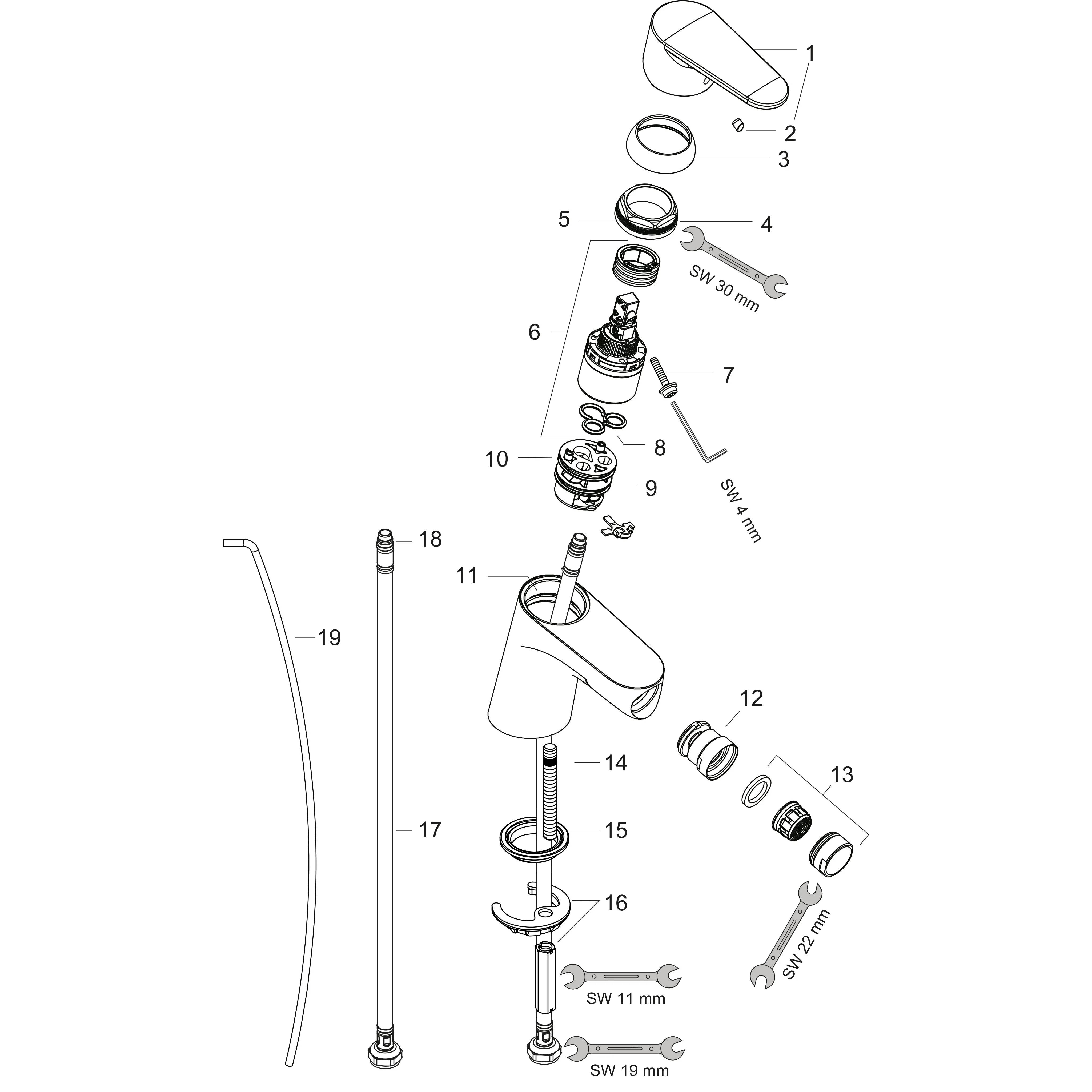 hansgrohe Focus Einhebel-Bidetmischer DN15 chrom, 1 Stk.
