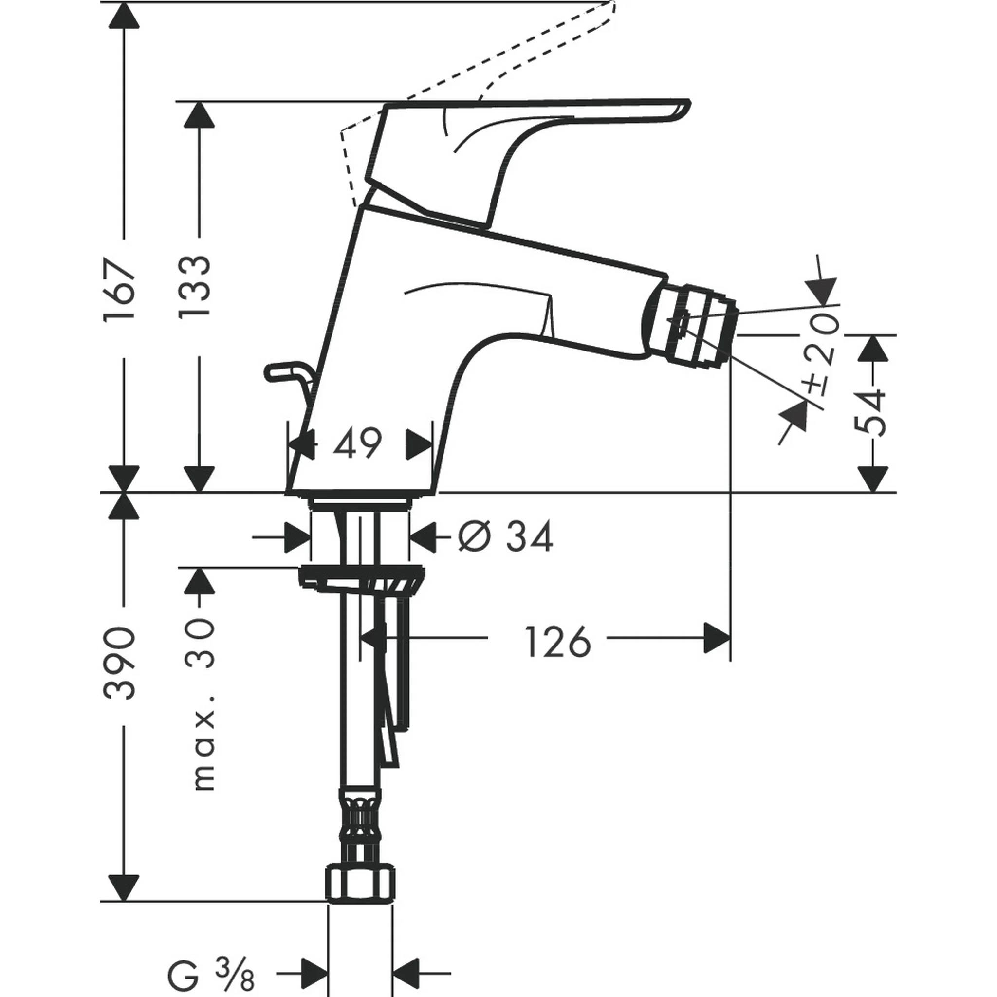 hansgrohe Focus Einhebel-Bidetmischer DN15 chrom, 1 Stk.