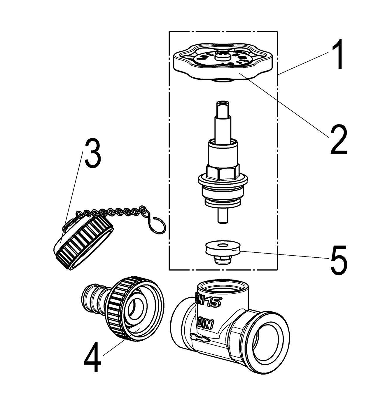 JS KESSELFUELLVENTIL, DN15 EING. SV M.KUK 3/4", AUSG. IG 1/2"