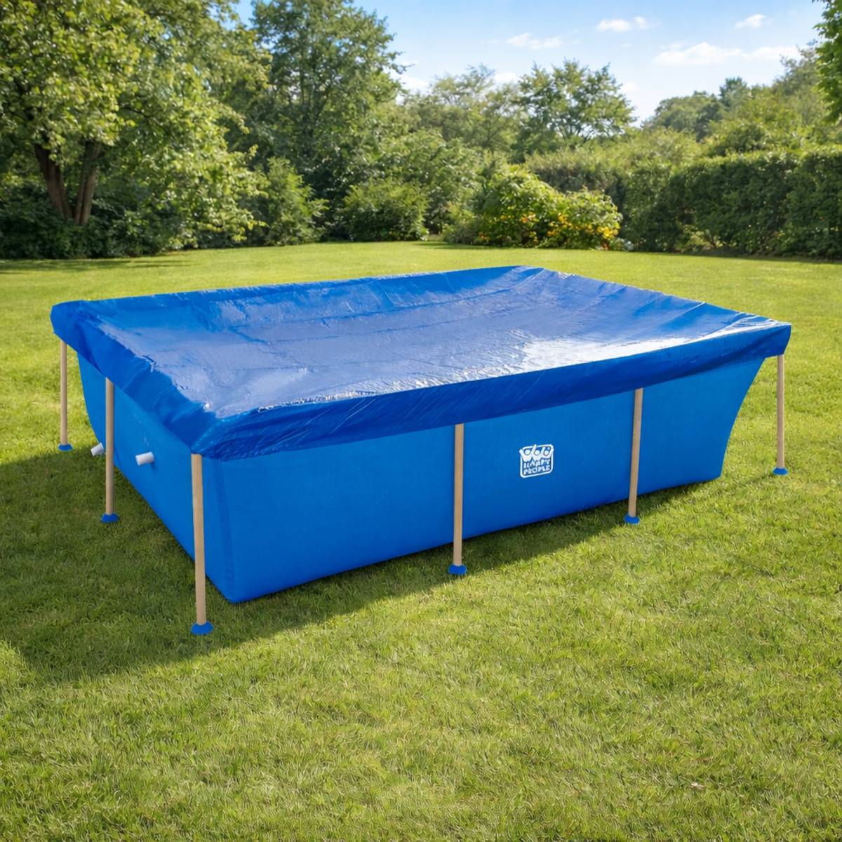 Happy People Poolabdeckung für Stahlrahmenpool 228x159cm Schutzplane Poolplane