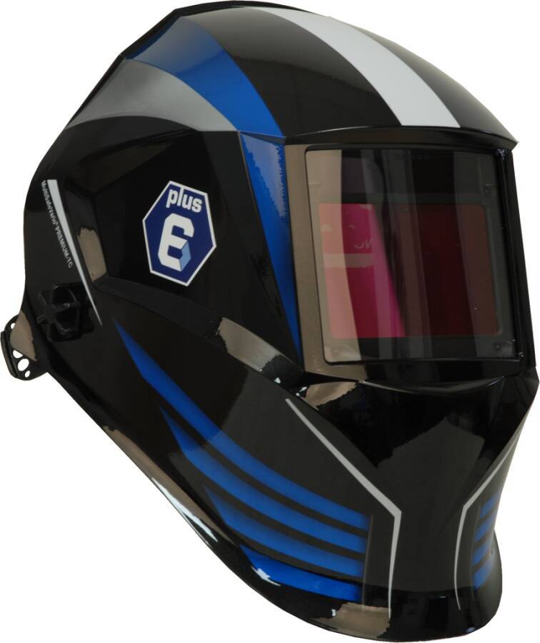 Automatik-Schweißschutzhelm plus6 Premium-TC 70044203 Farbe schwarz / blau / silber Typ Premium Sichtfeld 65 x 100 mm