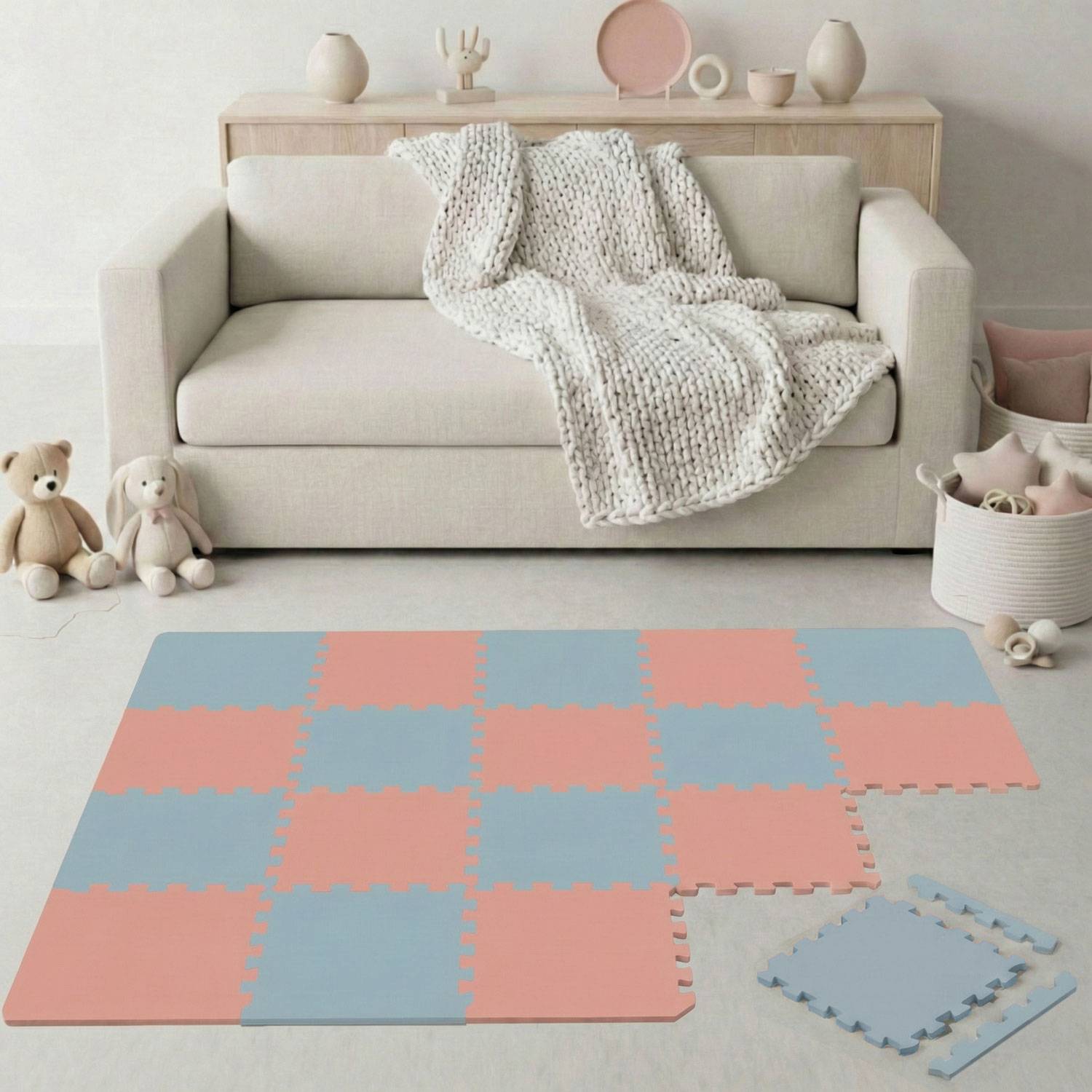 18 Teile Spielmatte Baby Puzzlematte 30x30 Krabbelmatte Bodenmatte Kinderzimmer