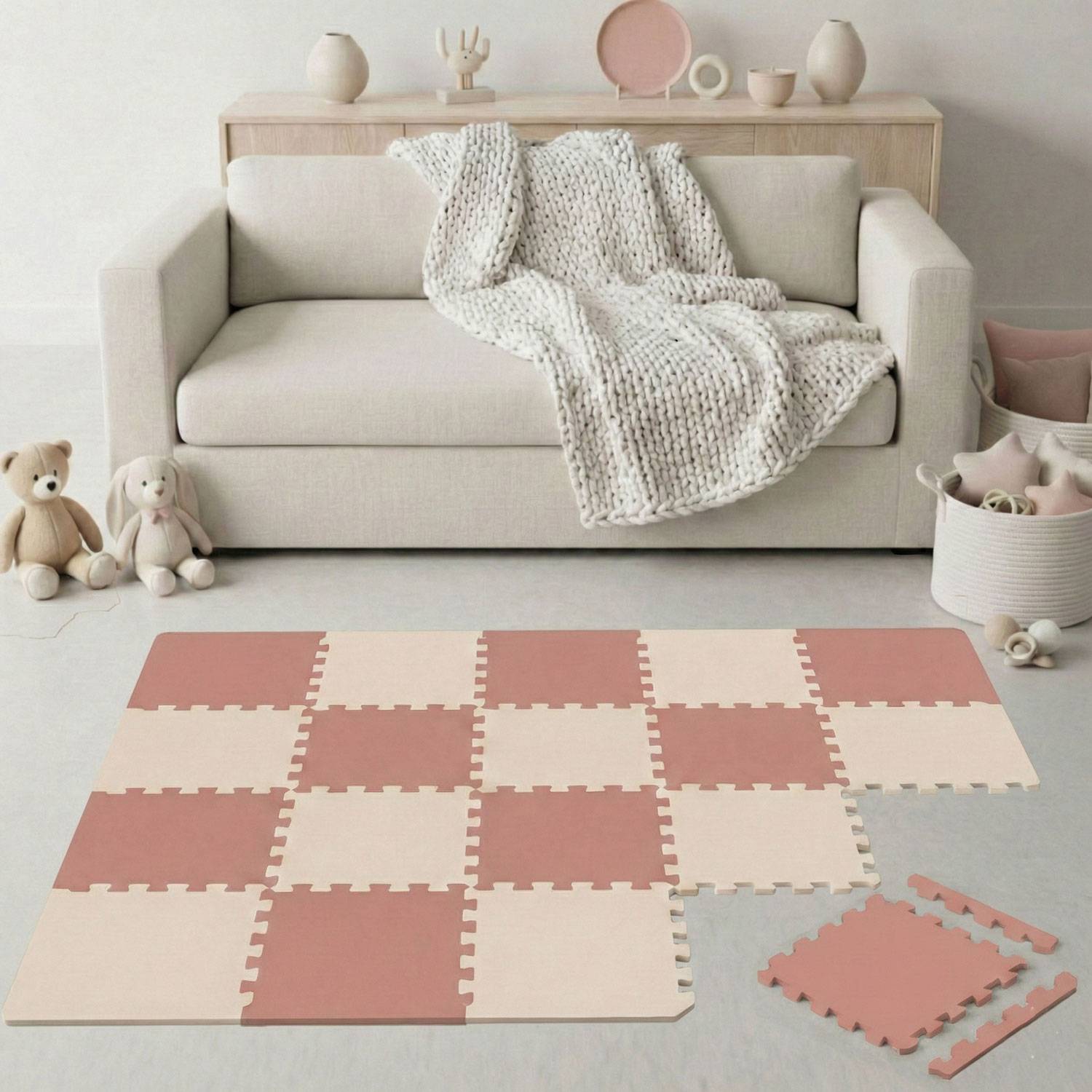 18 Teile Spielmatte Baby Puzzlematte 30x30 Krabbelmatte Bodenmatte Kinderzimmer